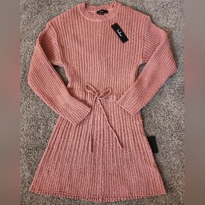 NWT Blush Pink Knit Sweater Dress